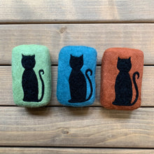 Load image into Gallery viewer, Black Cat Felted Soap
