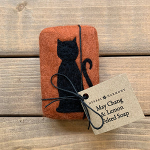 Black Cat Felted Soap