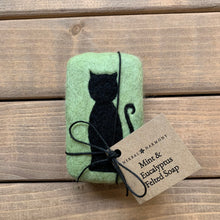 Load image into Gallery viewer, Black Cat Felted Soap
