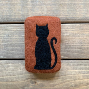 Black Cat Felted Soap